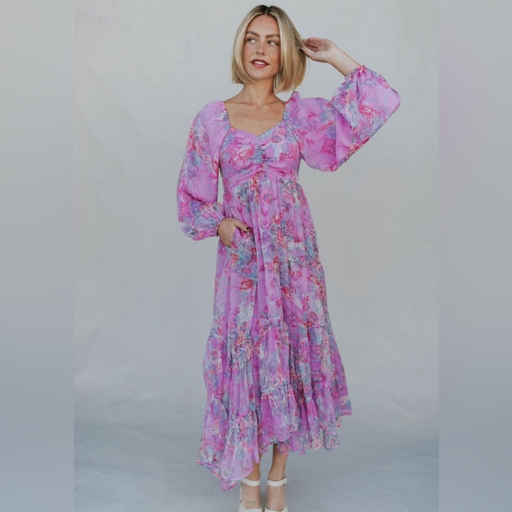 HENLY Purple Rain Floral Midi